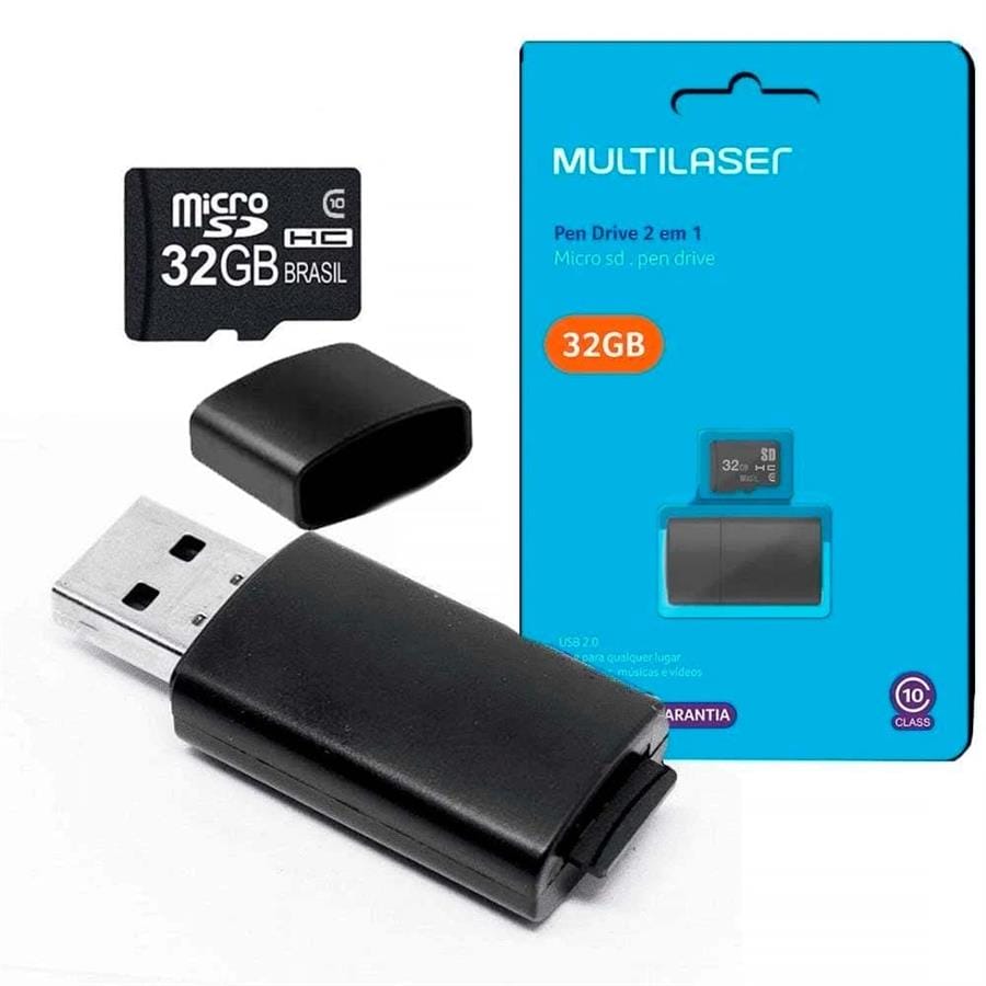 Kit Micro SD Multilaser MC163 32 GB con Adaptador USB