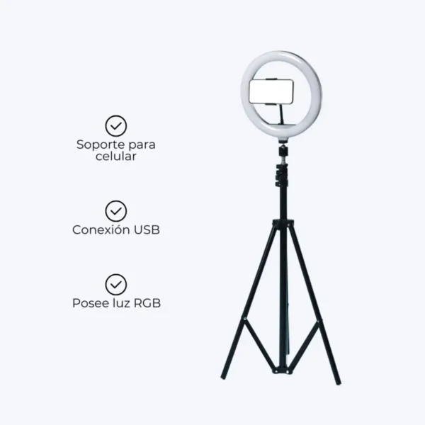 Aro LED RGB 12'' 30 cm con Trípode