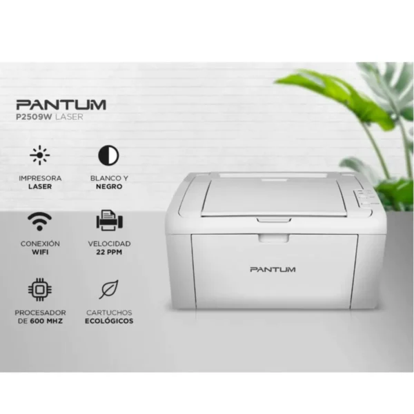 Impresora Láser Pantum P2509W Wi-Fi Monocromática