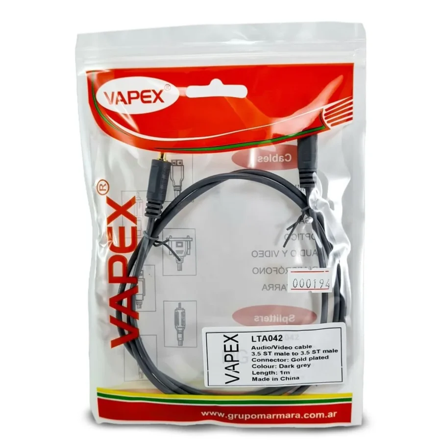 Cable Auxiliar Vapex 3,5 mm a 3,5 mm 3 m