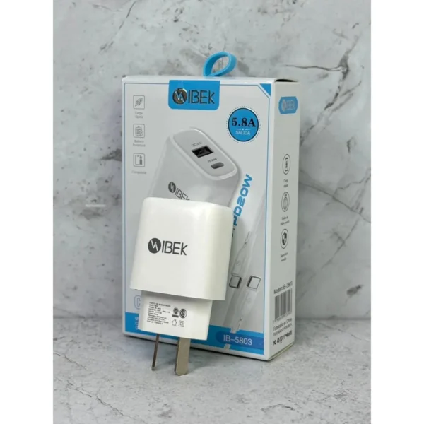 Cargador IBEK USB-C a USB-C 5.8 A