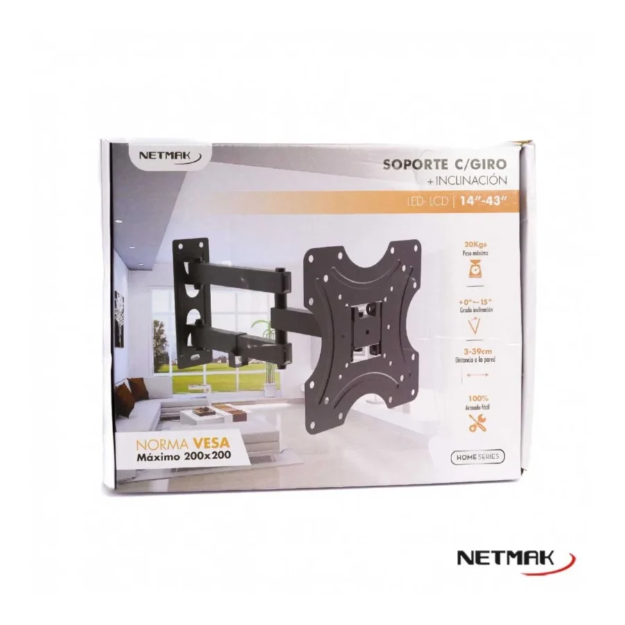 Soporte Móvil para TV Netmak NM-ST34 23 a 43"